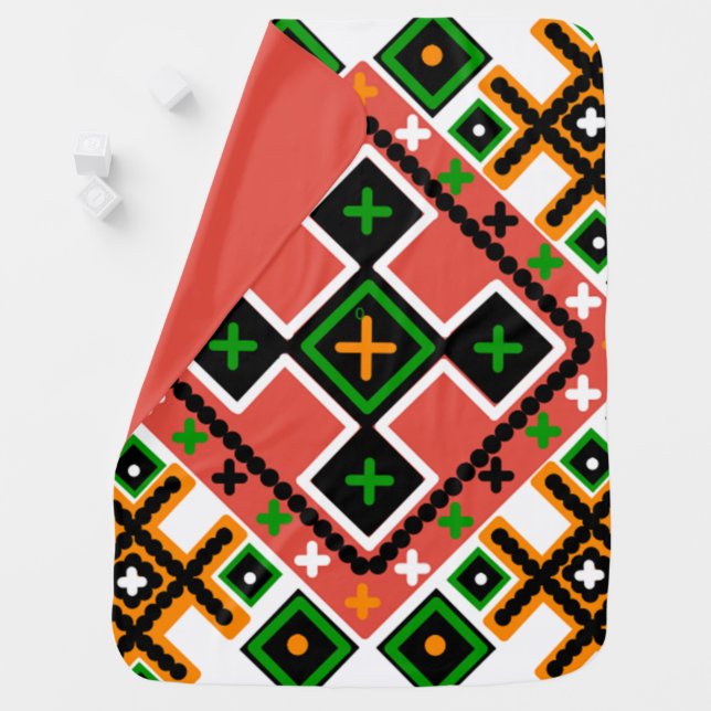 Ukrainian Folk Art Inspired  Baby Blanket (In Situ)