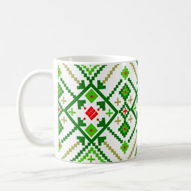 Ukrainian Folk Art Inspired  Coffee Mug (Left)