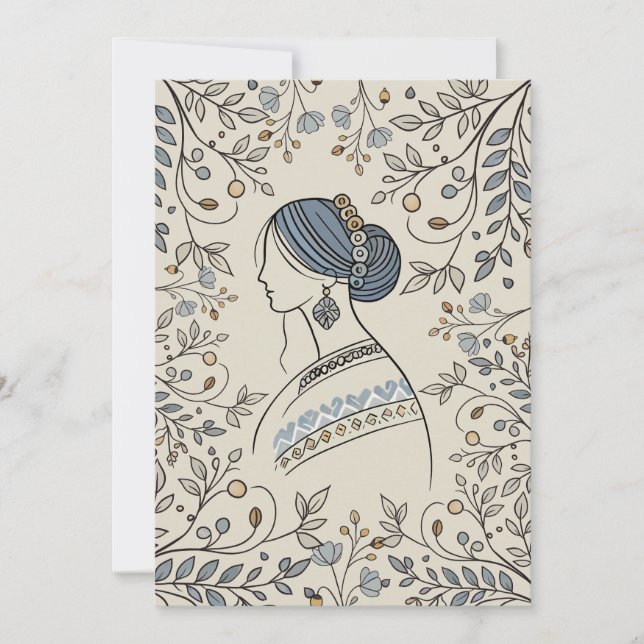 Ukrainian Folk Art Invitation – Floral Design (Front)
