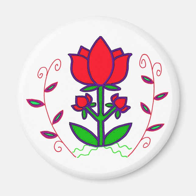 Ukrainian Folk Art Motif - Tree of Life Magnet (Front)