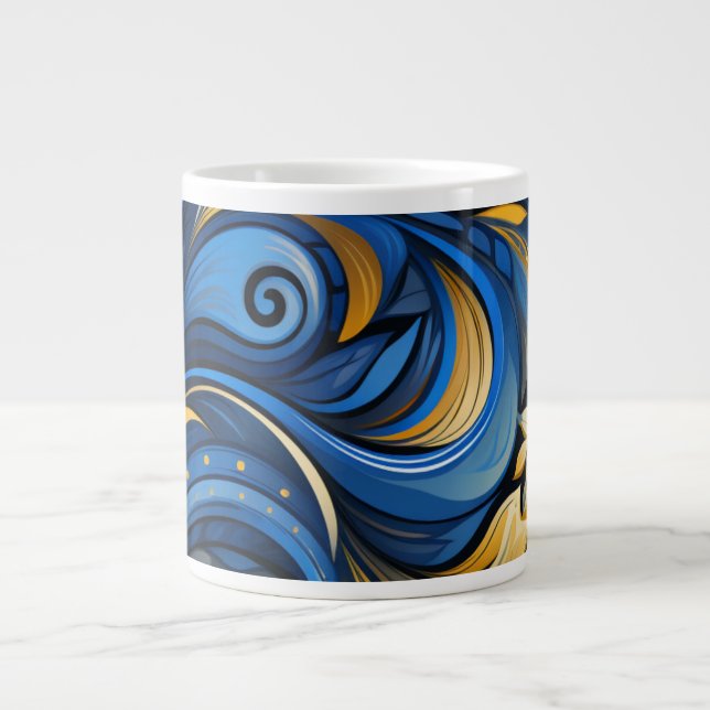 Ukrainian folk art pattern giant coffee mug (Front)