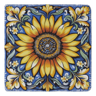 Ukrainian folk art pattern. Marble Trivet