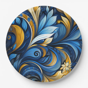 Ukrainian folk art pattern paper plates