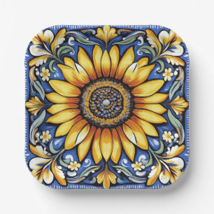 Ukrainian folk art pattern paper plates