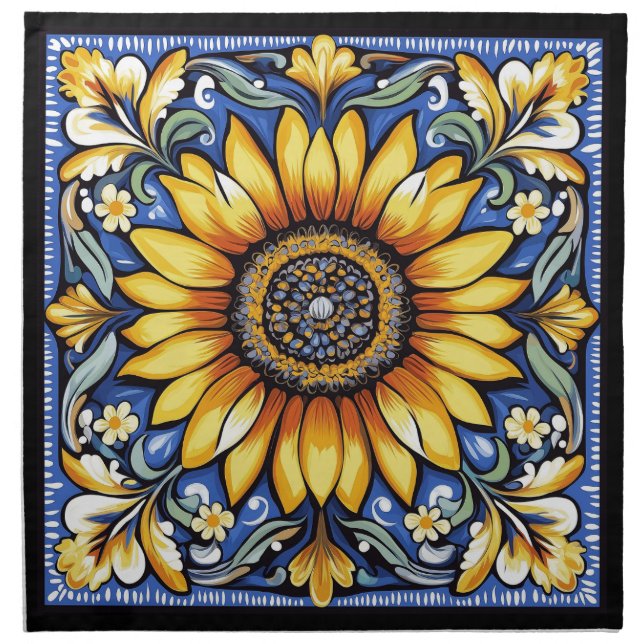 Ukrainian folk art pattern. Set of Cloth Napkin (Front)