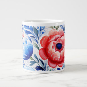 Ukrainian folk art pattern X-Large Coffee Mug