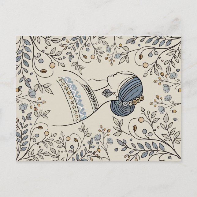 Ukrainian Folk Art Postcard – Vintage Floral (Front)