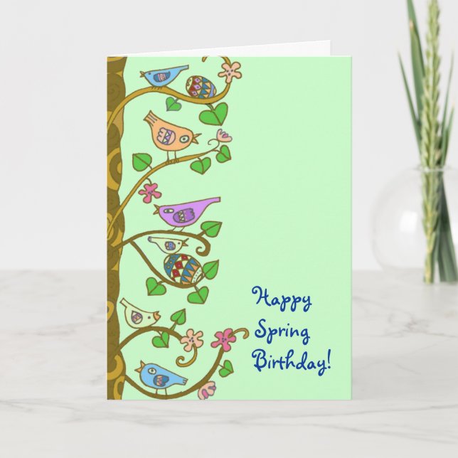 Ukrainian Folk Art Spring Birthday Card (Front)