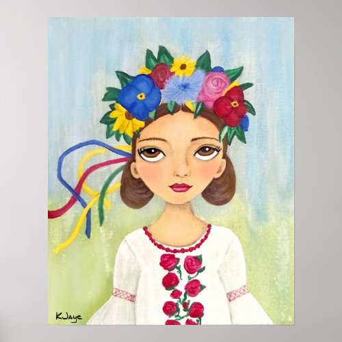 Ukrainian Folk Dance Girl Poster