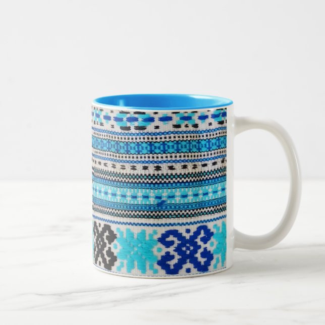 Ukrainian Folk Design Two-Tone Coffee Mug (Right)