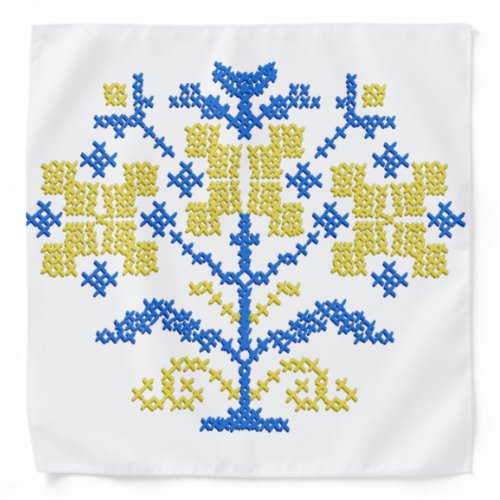 Ukrainian folk embroidery colors of the flag bandana