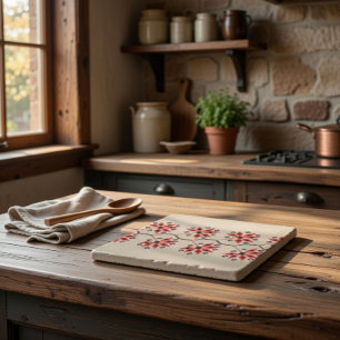 Ukrainian Folk Embroidery Pattern Ceramic Trivet