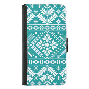 Ukrainian Folk Ethnic Seamless Ornament Samsung Galaxy S5 Wallet Case
