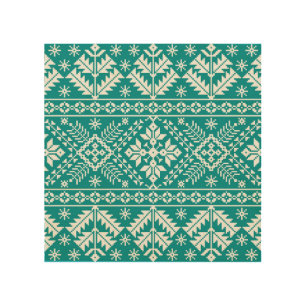 Ukrainian Folk Ethnic Seamless Ornament Wood Wall Art