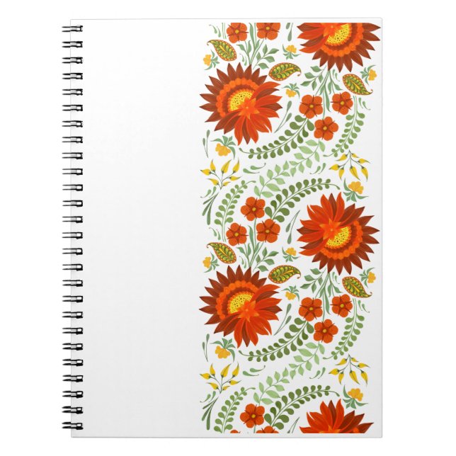 Ukrainian folk floral pattern. Ukraine Notebook (Front)