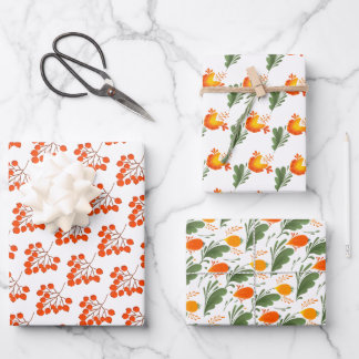 Ukrainian folk floral pattern. Ukraine Wrapping Paper Sheets