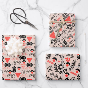 Ukrainian folk floral pattern. Ukraine Wrapping Paper Sheets