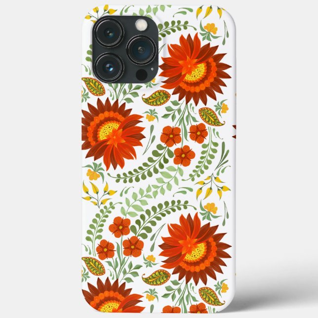 Ukrainian folk floral pattern. Ukrainian style Case-Mate iPhone Case (Back)