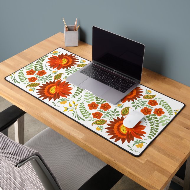 Ukrainian folk floral pattern. Ukrainian style Desk Mat (Office 2)
