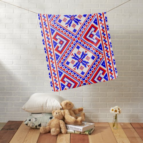 Ukrainian Folk Knitted Pattern Blanket