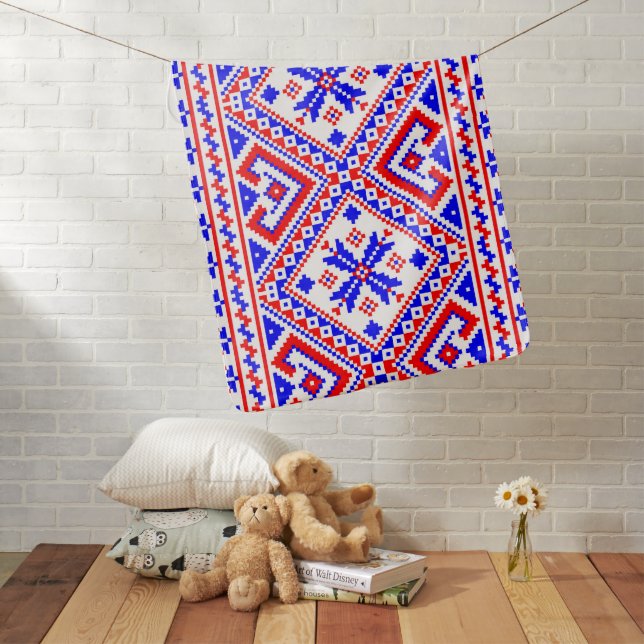 Ukrainian Folk Knitted Pattern Blanket (In Situ)