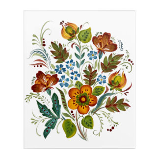 Ukrainian folk style acrylic print
