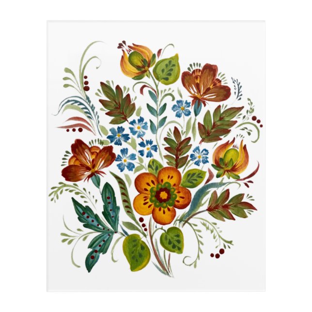 Ukrainian folk style acrylic print (Front)