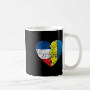 Ukrainian French Flags Heart France Ukraine Roots Coffee Mug