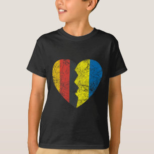 Ukrainian German Flag Heart Germany Ukraine Flag R T-Shirt