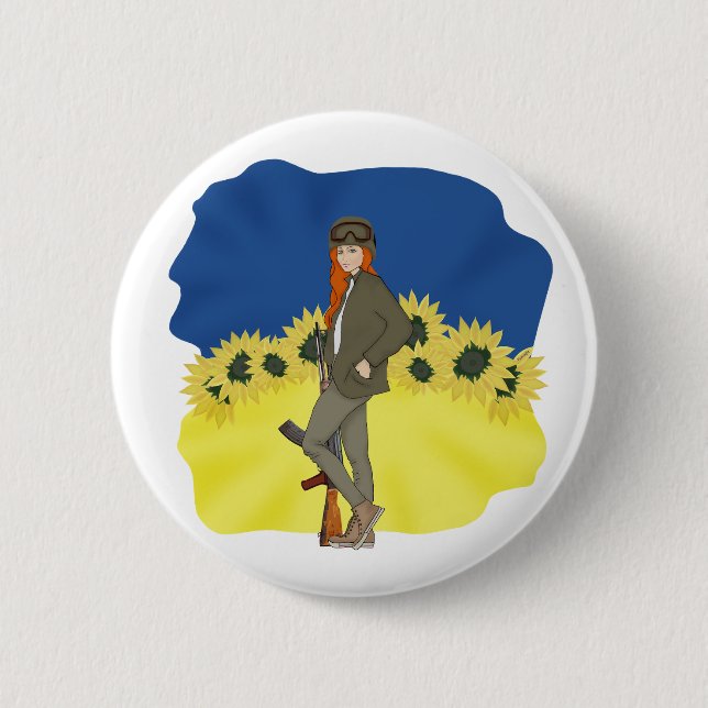 Ukrainian girl button (Front)