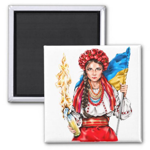Ukrainian Girl Fighting for Freedom Magnet