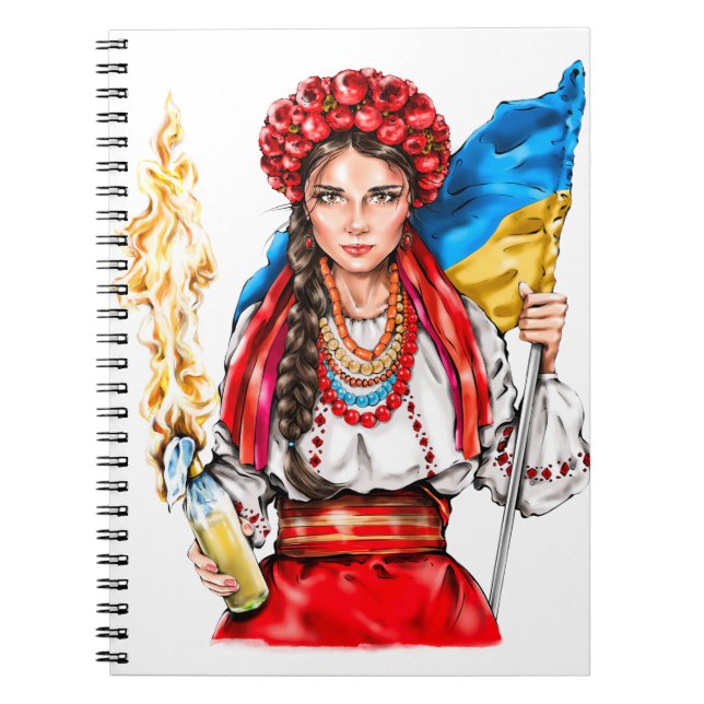 Ukrainian Girl Fighting for Freedom Notebook (Front)