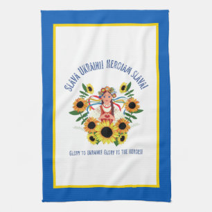 Ukrainian Girl Glory to Ukraine  Kitchen Towel