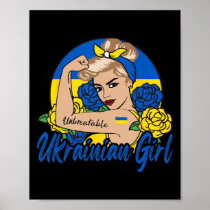 Ukrainian Girl Ukraine Woman Ukrainians Flag Poster