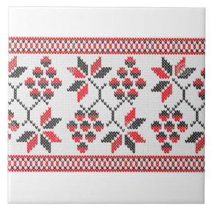 Ukrainian Grapevine Vyshyvanka Rushnyk Embroidery Tile