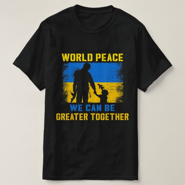 UKRAINIAN GROUND FORCES EMBLEM UKRAINE ARMY ARMED  T-Shirt (Design Front)