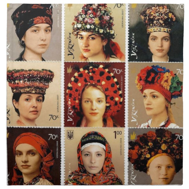 Ukrainian Headdresses Napkin (Front)