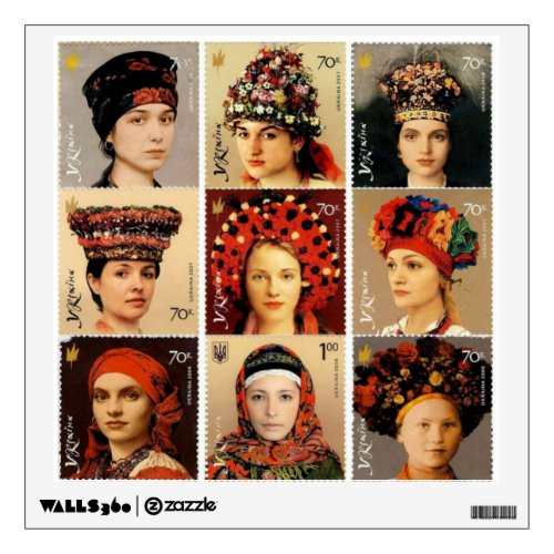 Ukrainian Headdresses Wall Decal