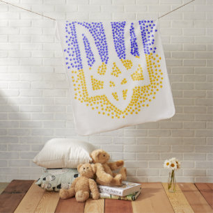 Ukrainian heraldry trident tryzub scattering stars baby blanket
