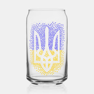 Ukrainian heraldry trident tryzub scattering stars can glass