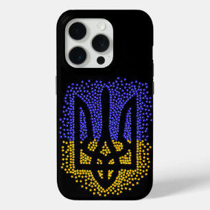 Ukrainian heraldry trident tryzub scattering stars iPhone 15 pro case