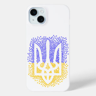 Ukrainian heraldry trident tryzub scattering stars iPhone 15 plus case