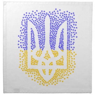 Ukrainian heraldry trident tryzub scattering stars cloth napkin