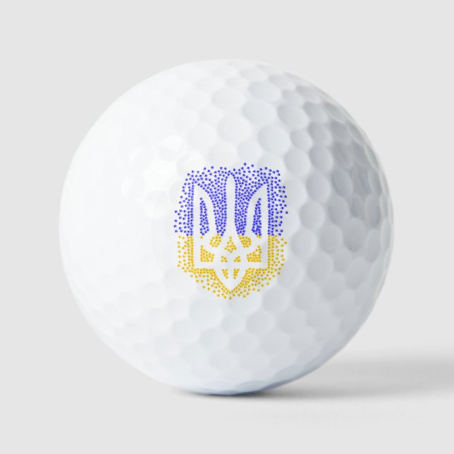 Ukrainian heraldry trident tryzub scattering stars golf balls (Front)