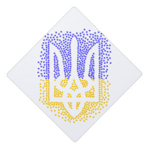 Ukrainian heraldry trident tryzub scattering stars graduation cap topper