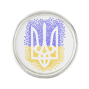 Ukrainian heraldry trident tryzub scattering stars lapel pin