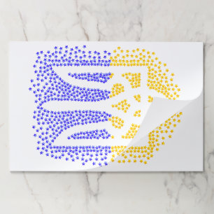 Ukrainian heraldry trident tryzub scattering stars paper pad