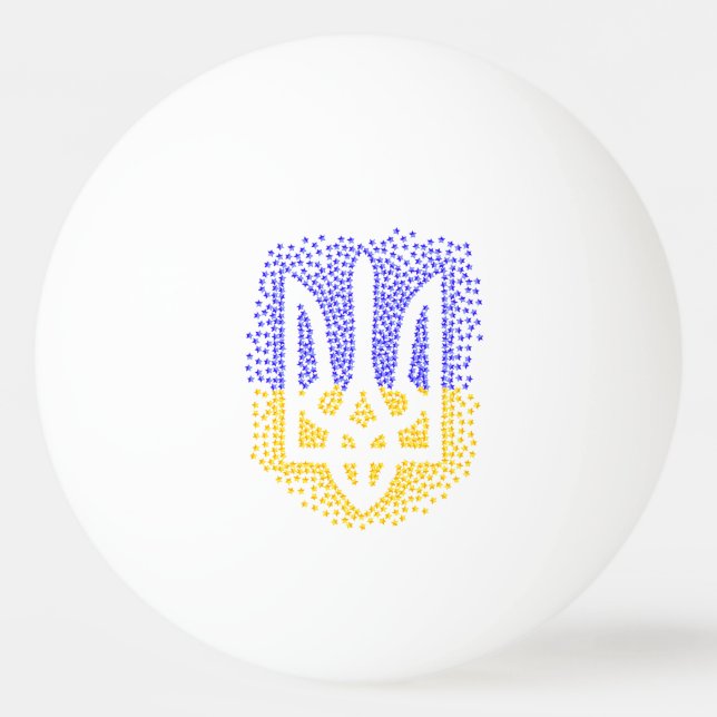 Ukrainian heraldry trident tryzub scattering stars ping pong ball (Front)