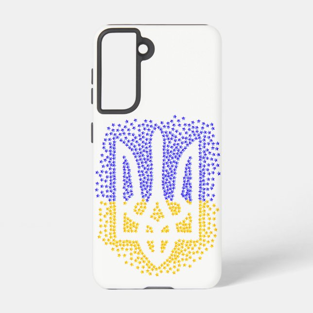 Ukrainian heraldry trident tryzub scattering stars samsung galaxy case (Back)