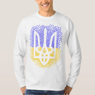 Ukrainian heraldry trident tryzub scattering stars T-Shirt